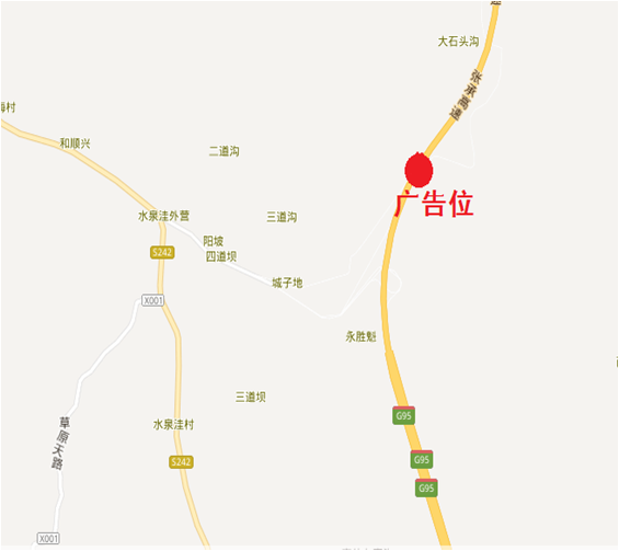 張承高速K101+500公里處跨線橋廣告點(diǎn)位圖